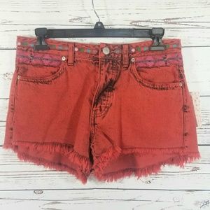 Free People Shorts - FREE PEOPLE RED SHORTS Free People Shorts - FREE PEOPLE RED SHORTS